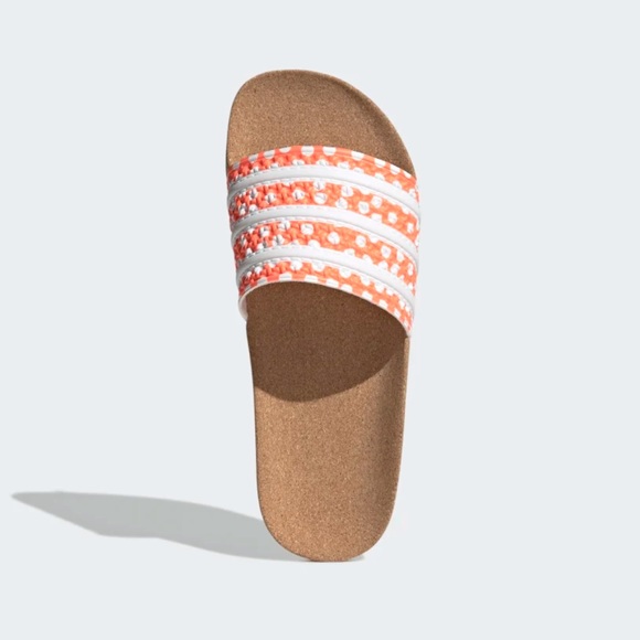 adidas Shoes - NWT Adidas Originals Women's Adilette Slide Cork Sandal Bright Neon Orange/White